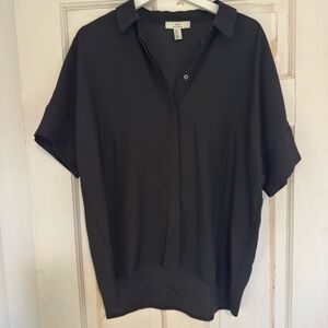 Women's Black Short Sleeve Blouse